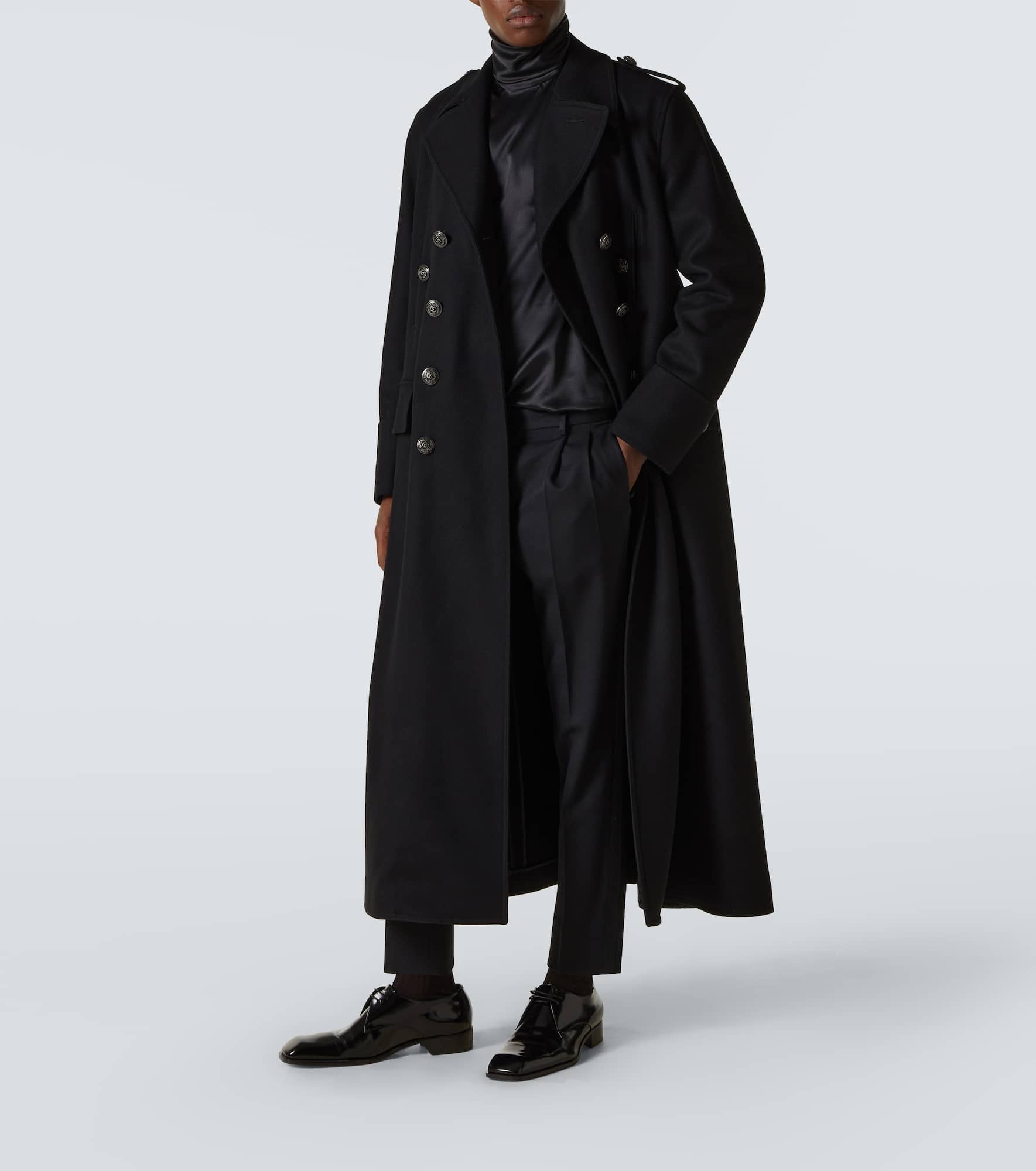 Double-breasted wool-blend coat - 2