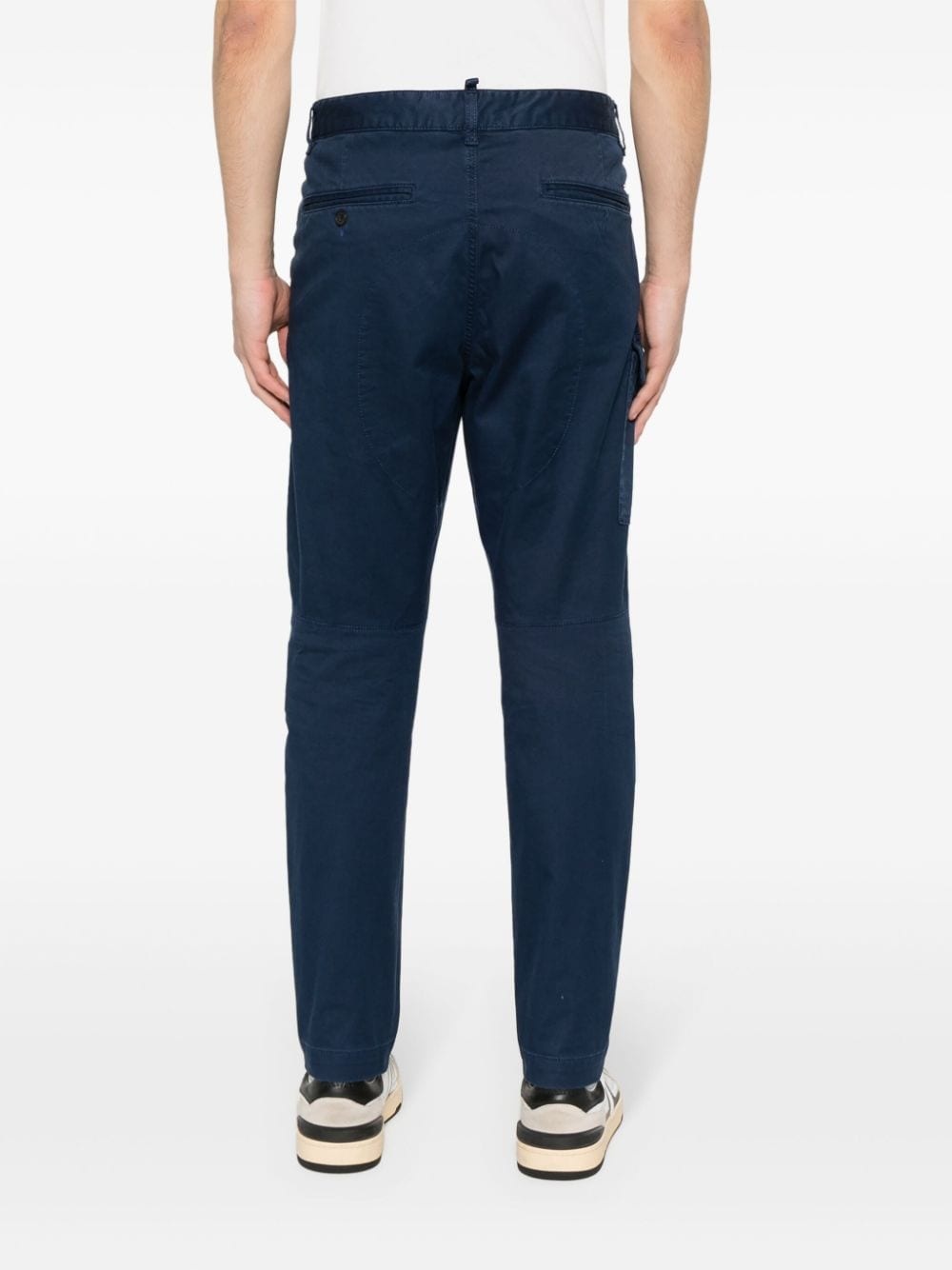 slim-cut cargo trousers - 4