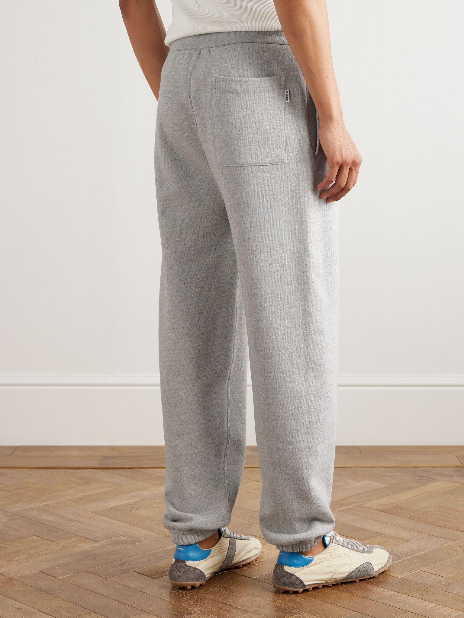 Tapered Cotton-Jersey Sweatpants Gray - 4