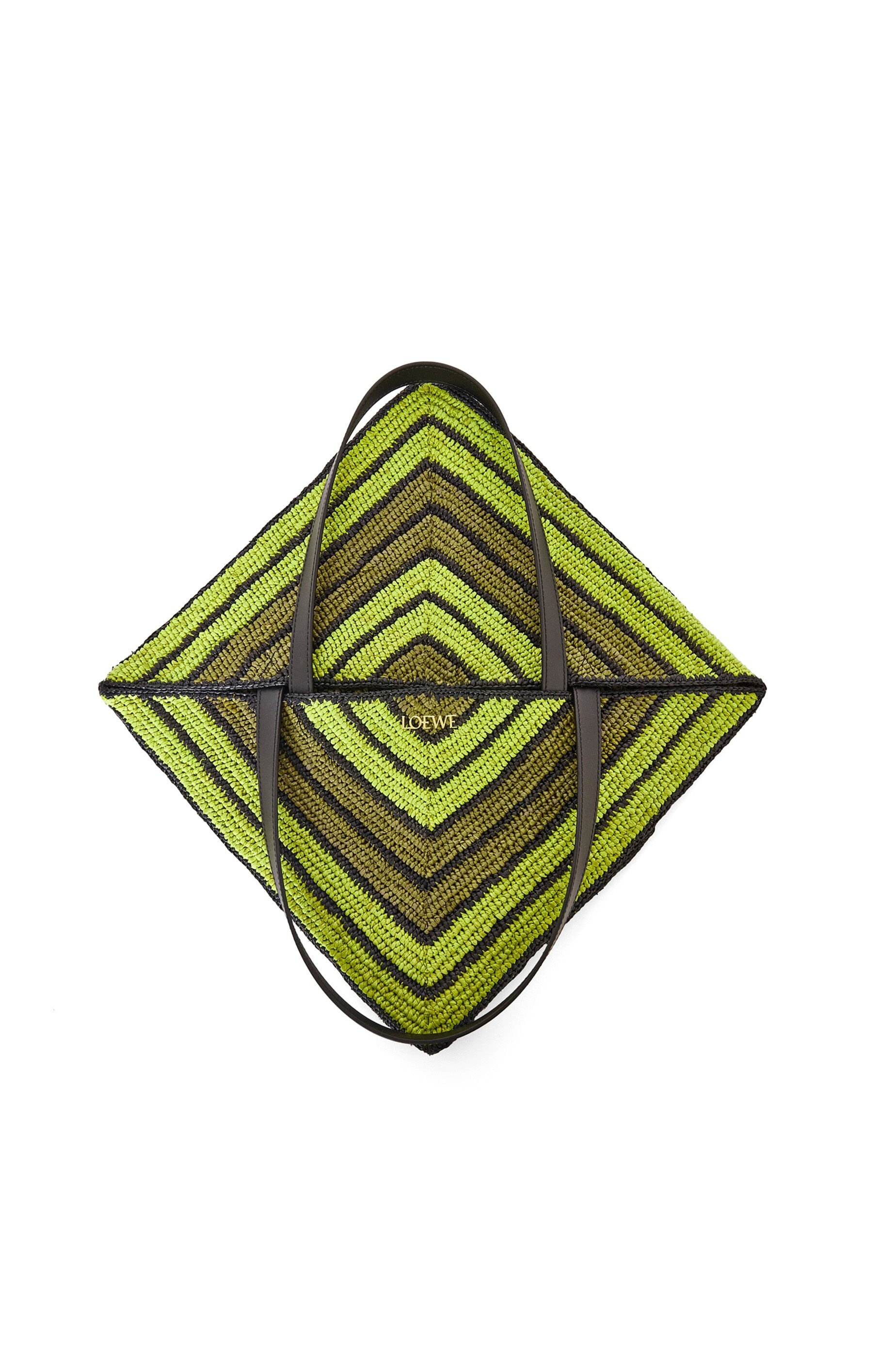 XL Puzzle Fold Tote in raffia - 8