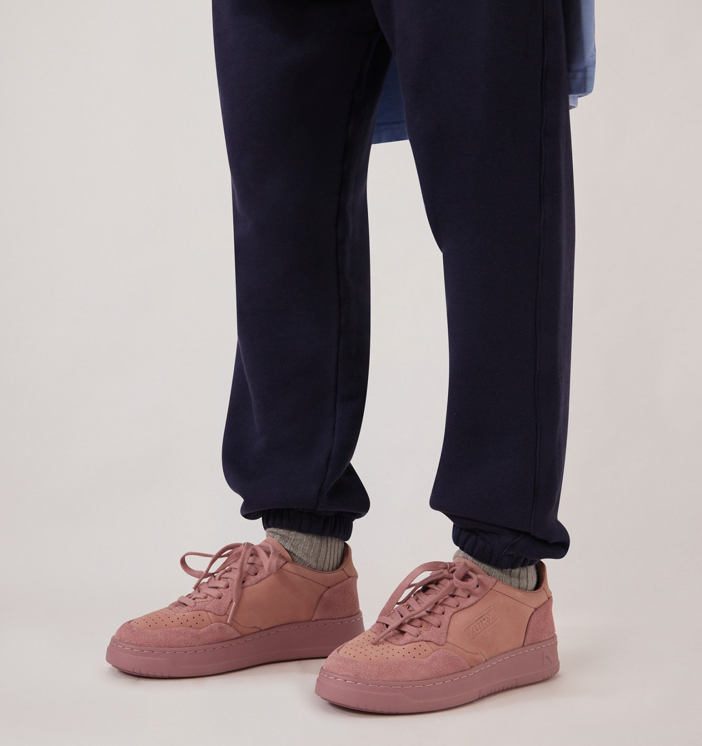 MEDALIST LOW SNEAKERS IN ASH ROSE NUBUCK LEATHER AND SUEDE - 2