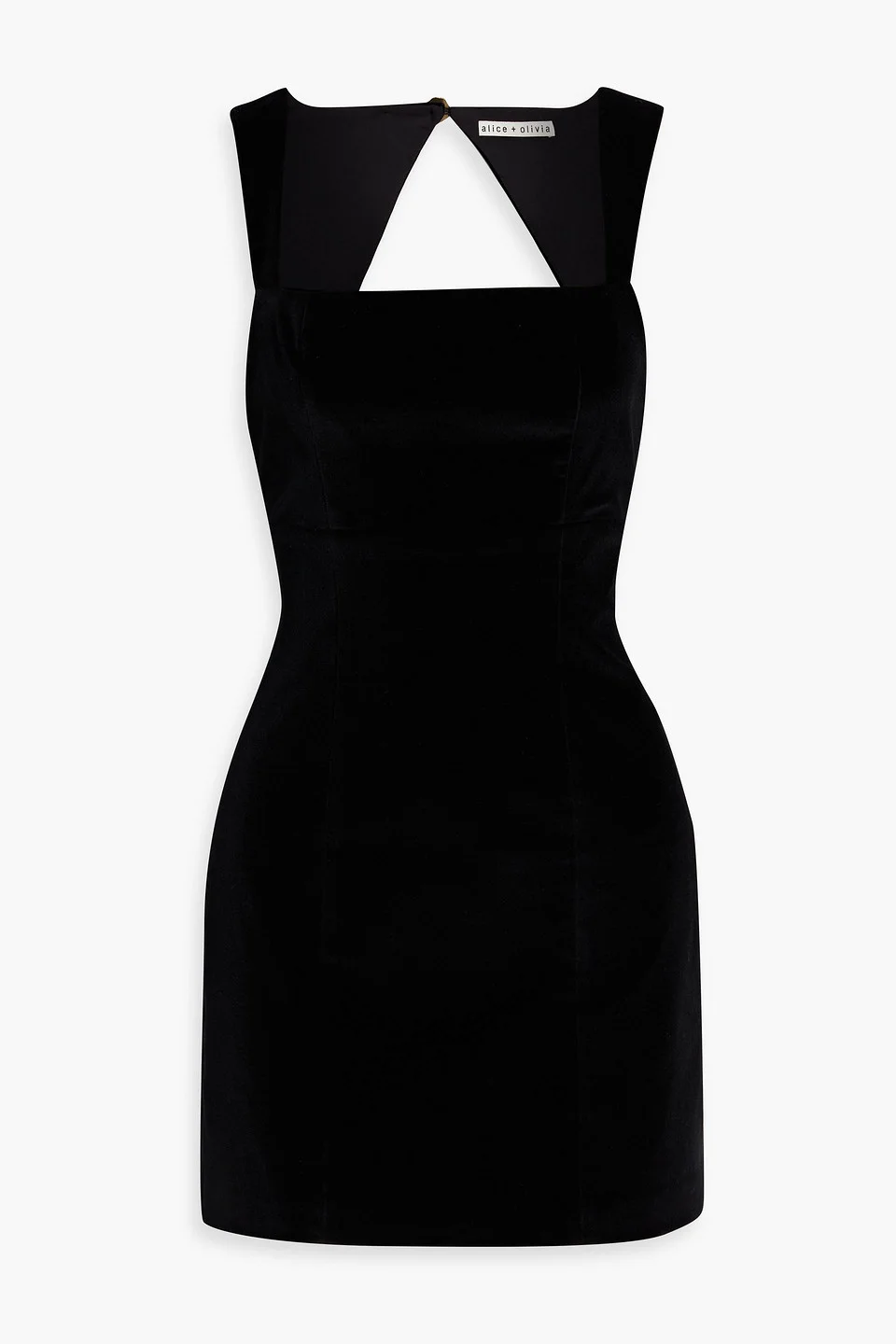 Keria cotton-blend velvet mini dress - 1