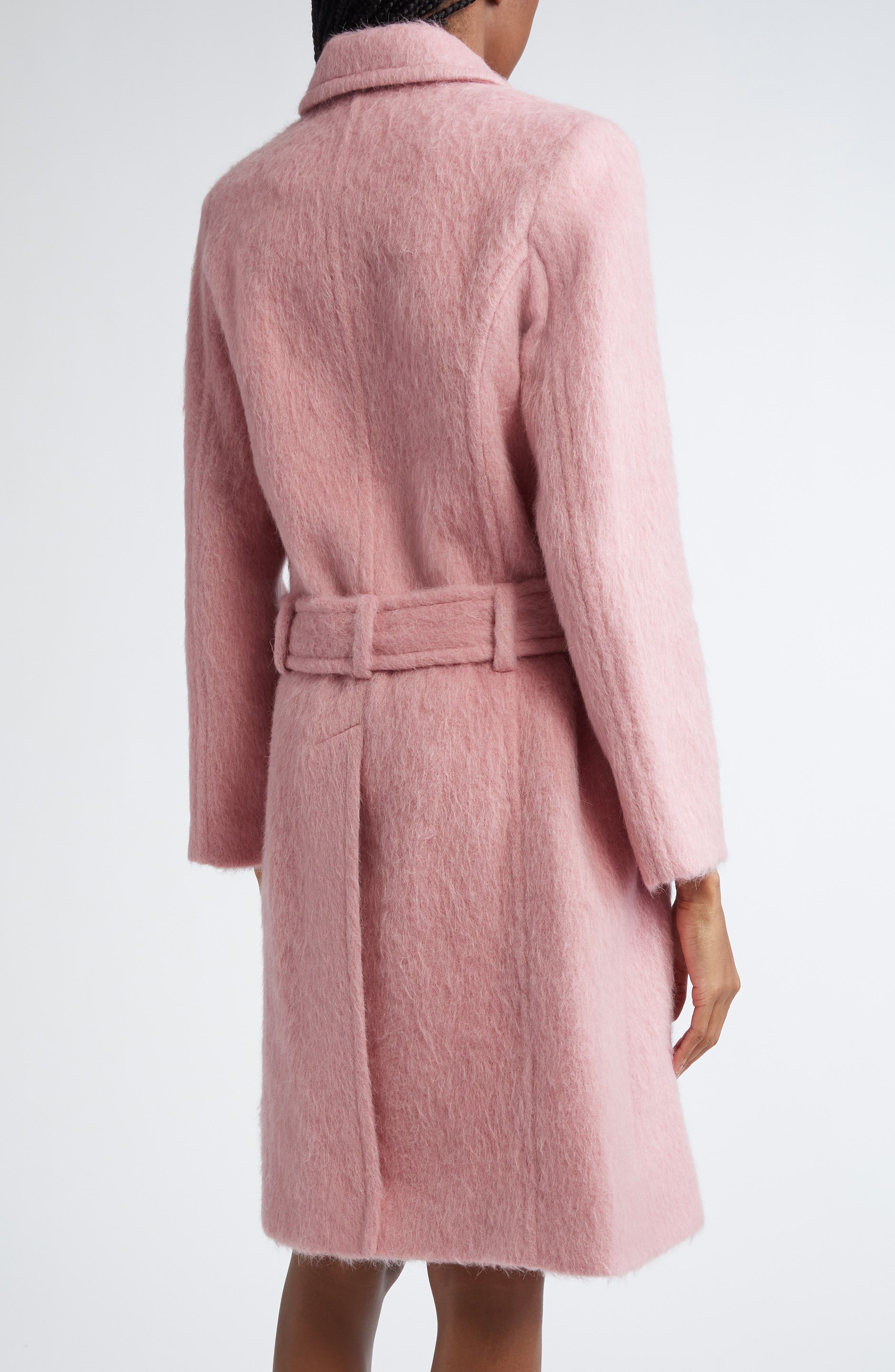 Sandy Liang Norwich Belted Alpaca & Wool Blend Coat in Pink at Nordstrom - 2