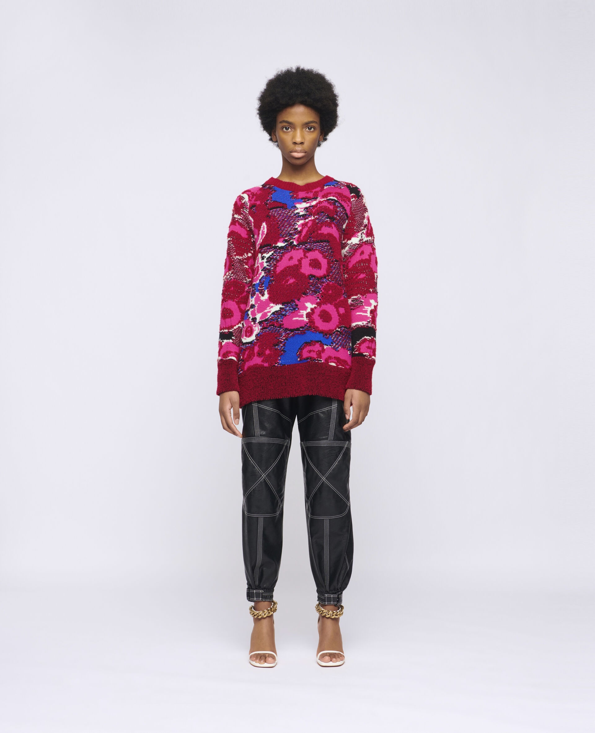 Floral Jacquard Sweater - 2