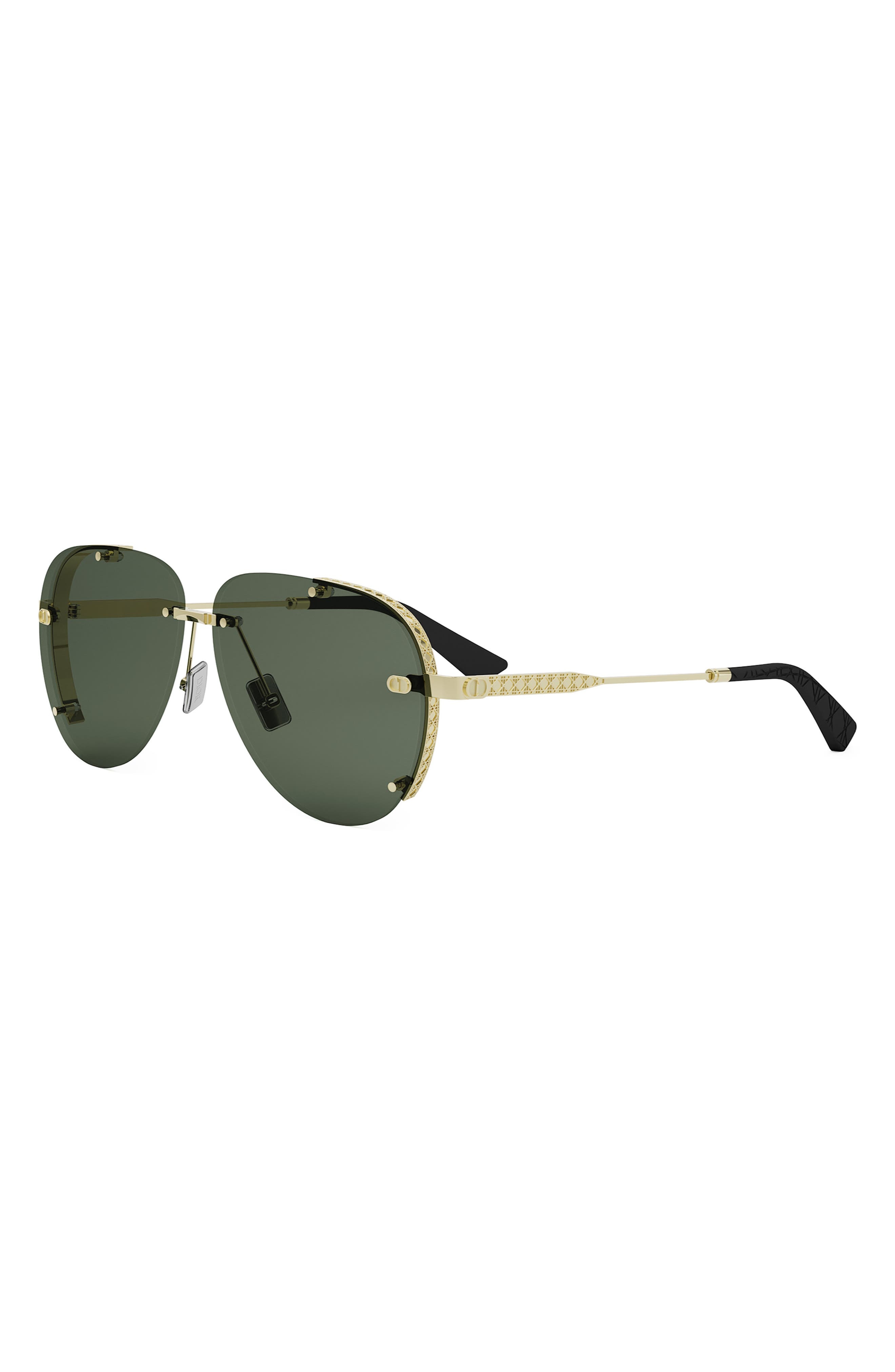 NeoDior A1U 61 Pilot Sunglasses in Shiny Gold/Green at Nordstrom - 2