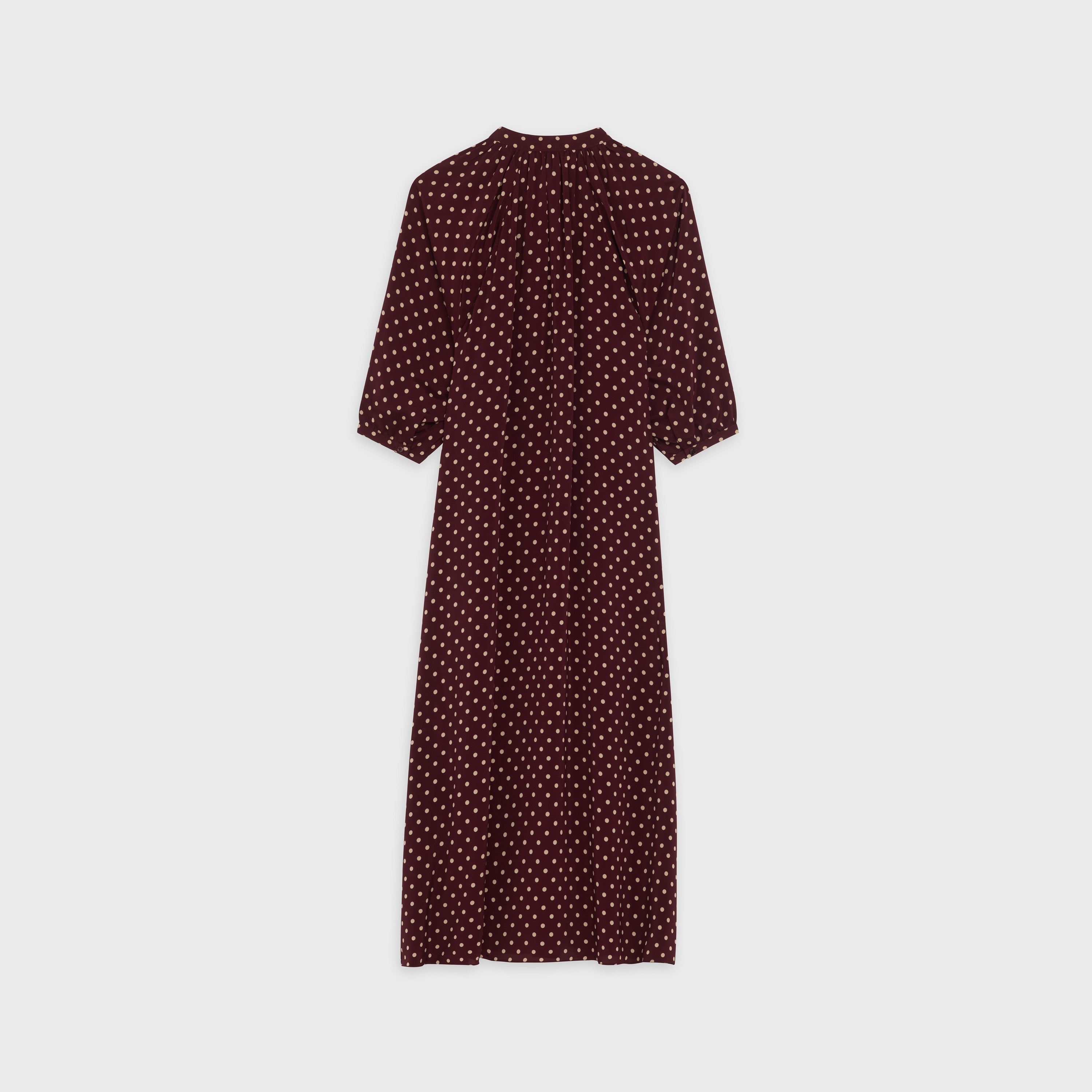 MIDI DRESS WITH FOLKSY POLKA-DOT-PRINT VISCOSE - 2