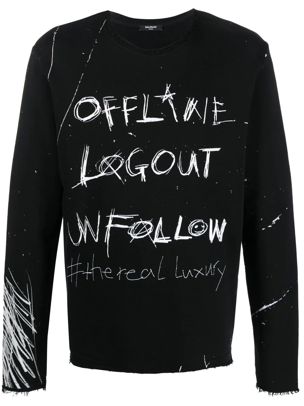 slogan-print cotton sweatshirt - 1