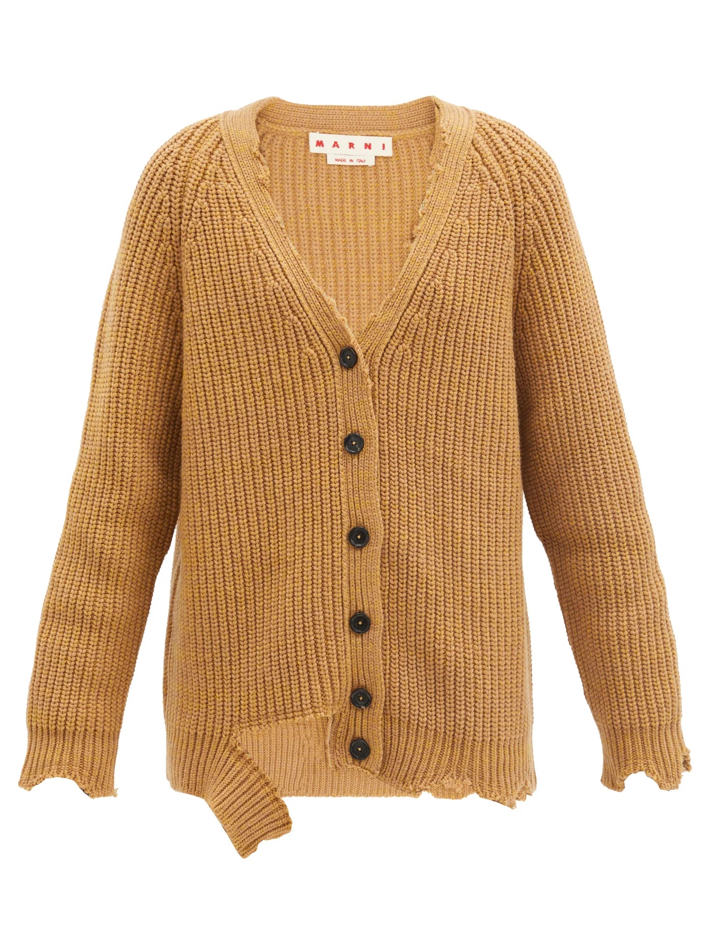 Oversized distressed wool cardigan - 1