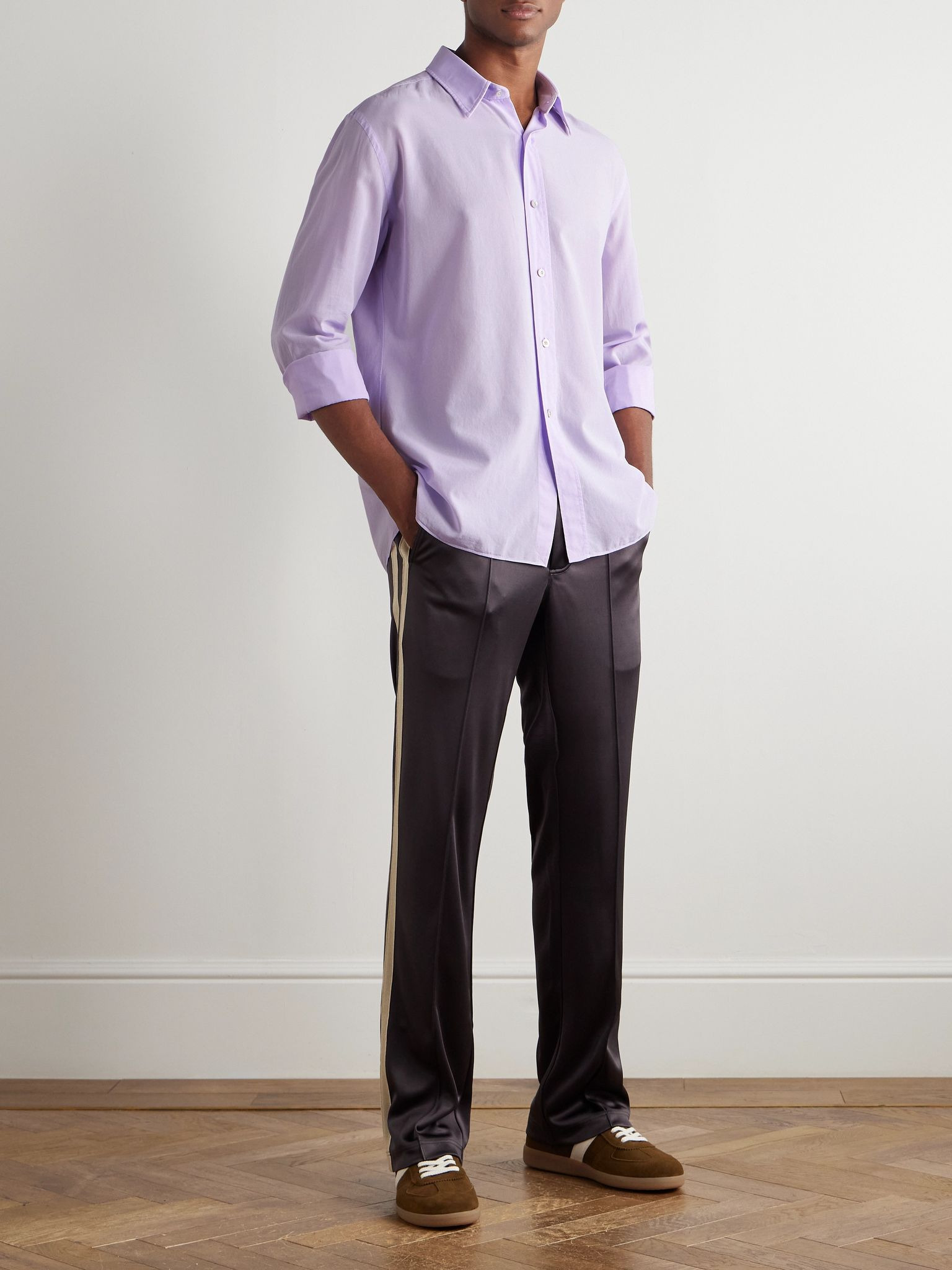 Cotton-Voile Shirt Purple - 2