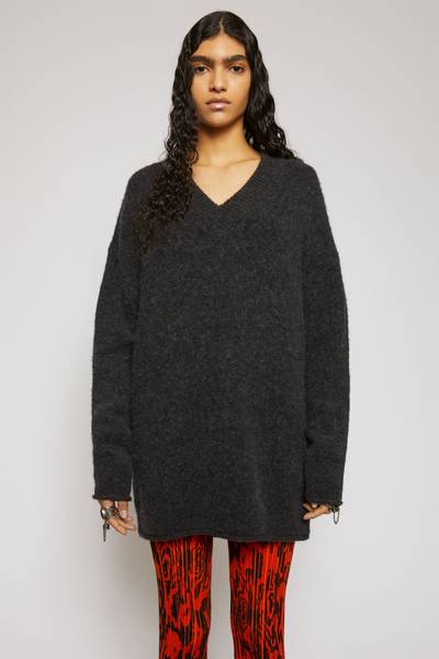 Acne Studios Oversized v-neck sweater washed black outlook