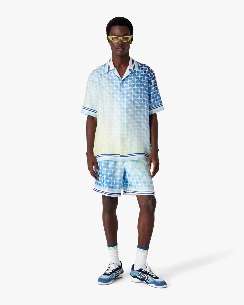 CASABLANCA Gradient Tennis Tile Short Sleeve Silk Shirt outlook