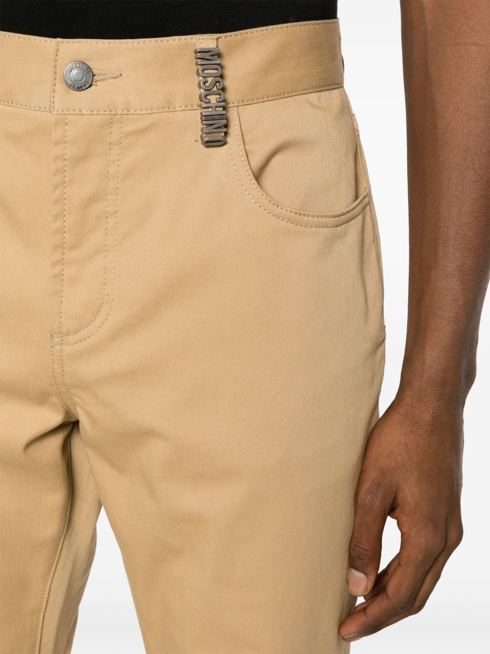 mid-rise logo-engraved straight-leg jeans - 5