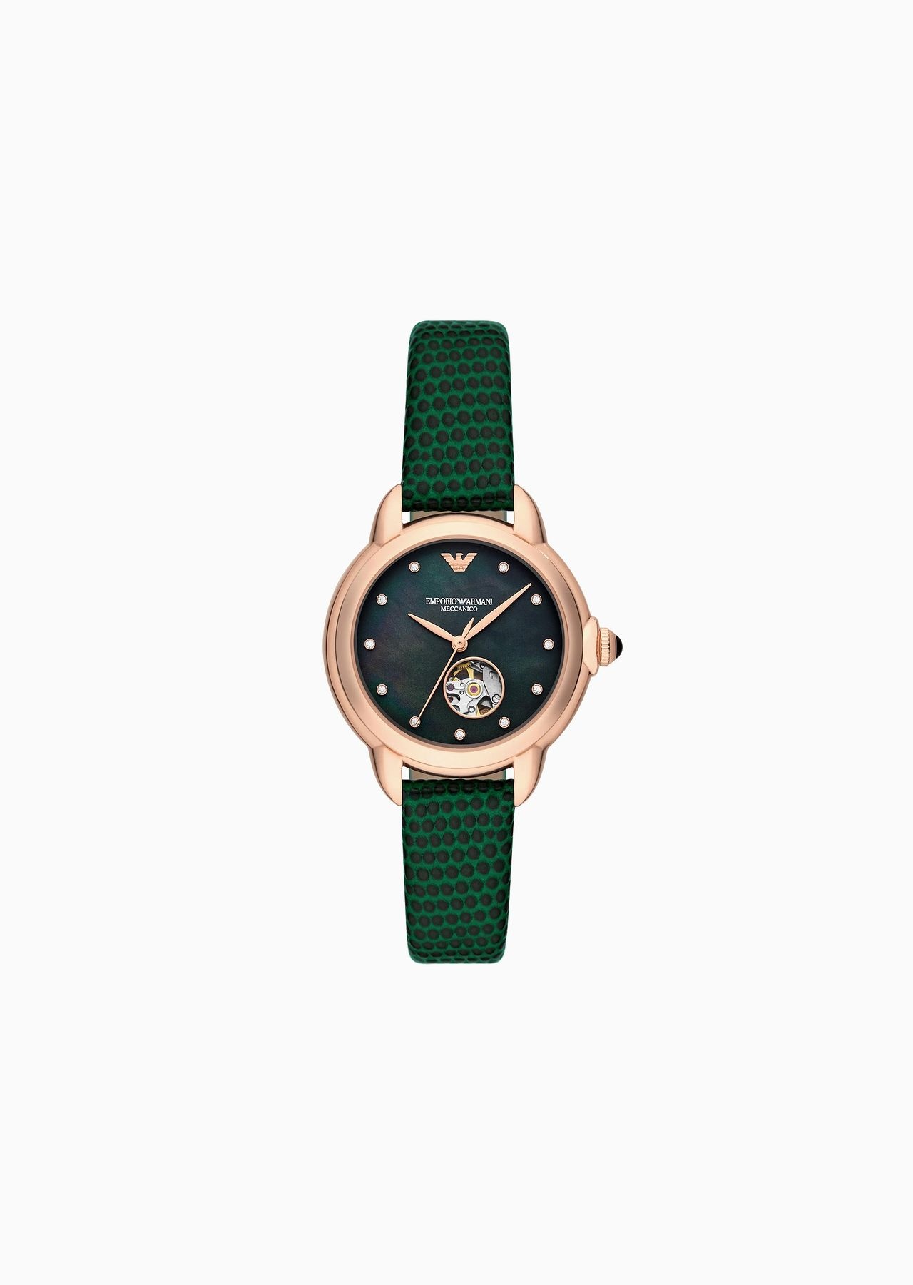 Automatic Green Leather Watch - 1