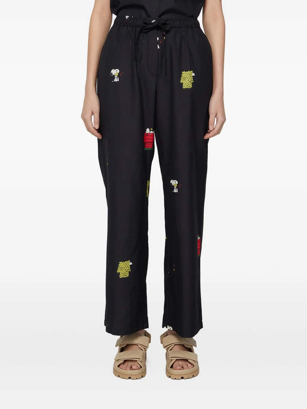 drawstring-waist trousers - 1