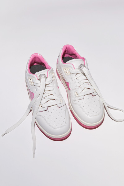 Acne Studios Low top basket leather sneakers - White/pink outlook