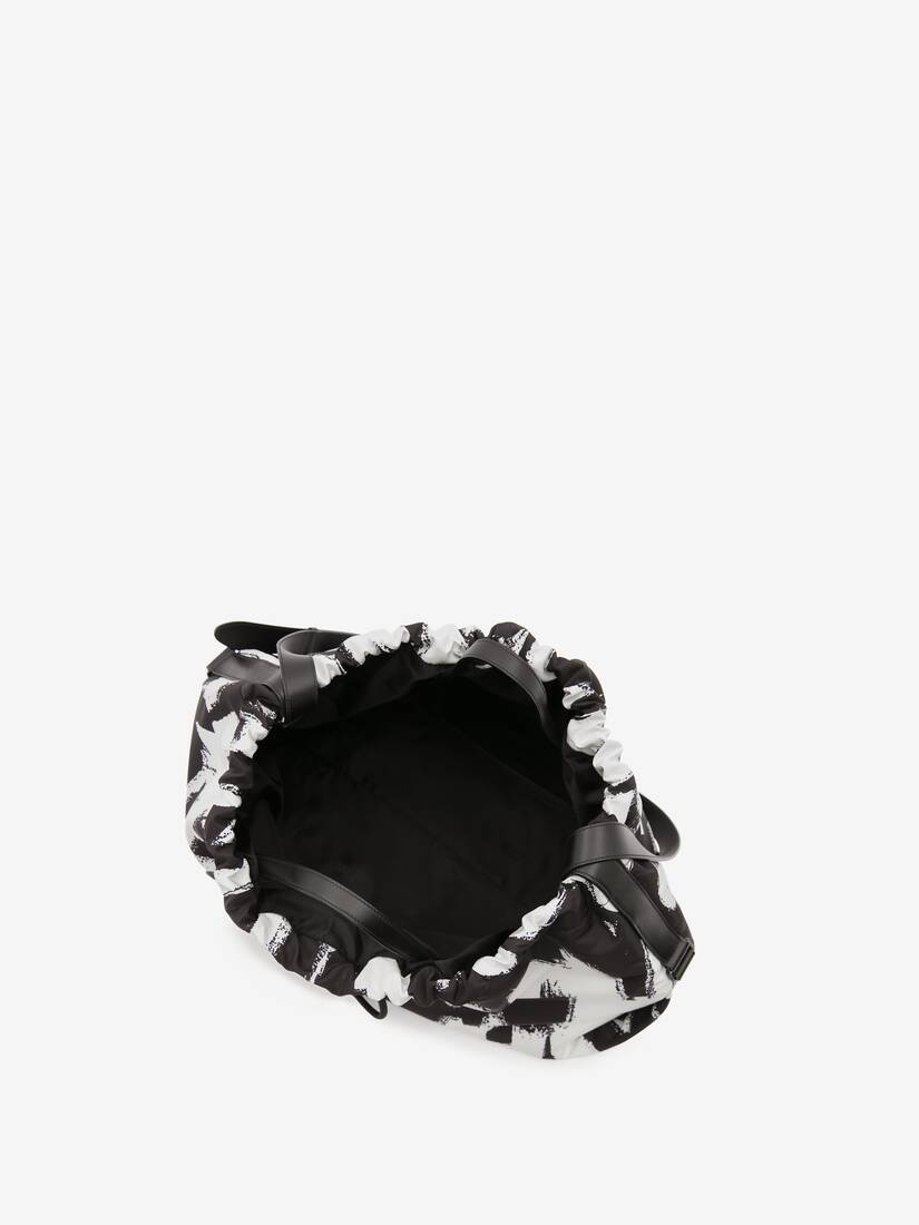 Mcqueen Graffiti Bundle Bag in Black/white - 4