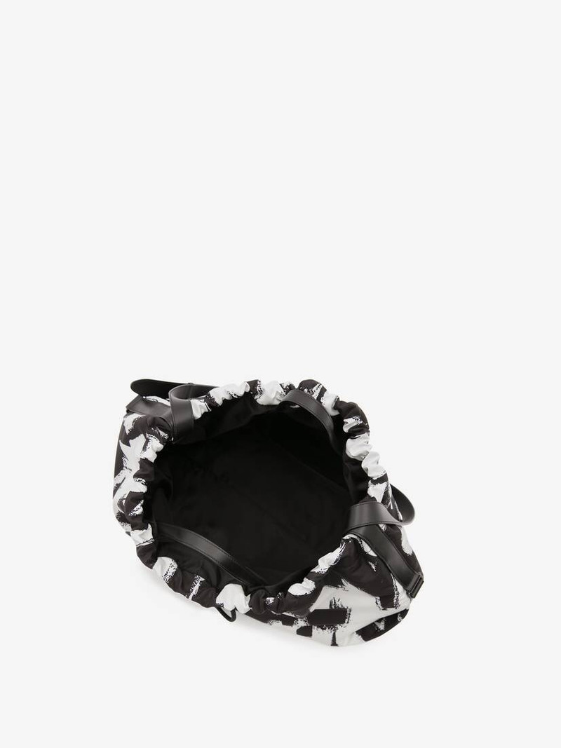 Mcqueen Graffiti Bundle Bag in Black/white 4