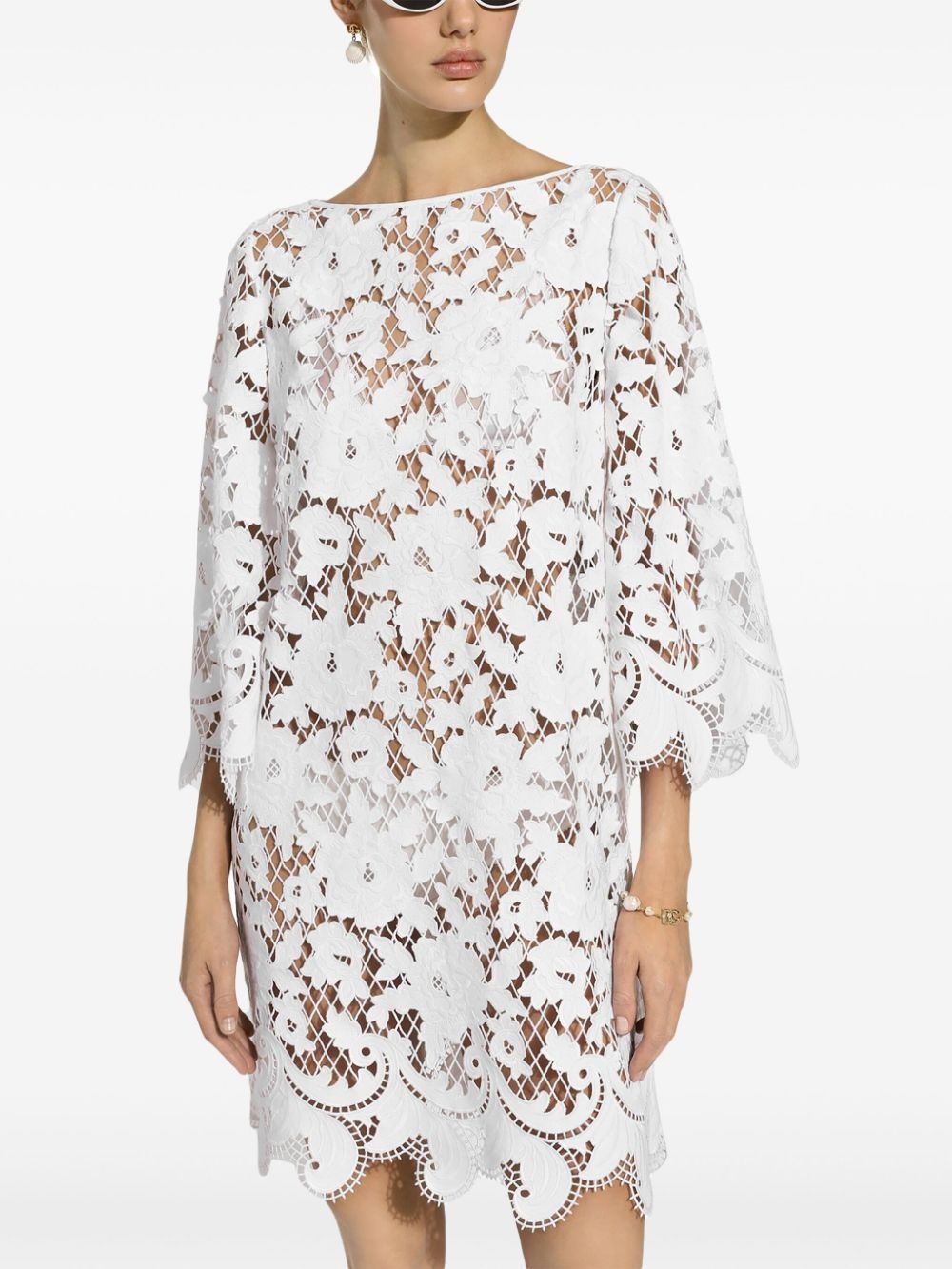 embroidered mesh minidress - 5