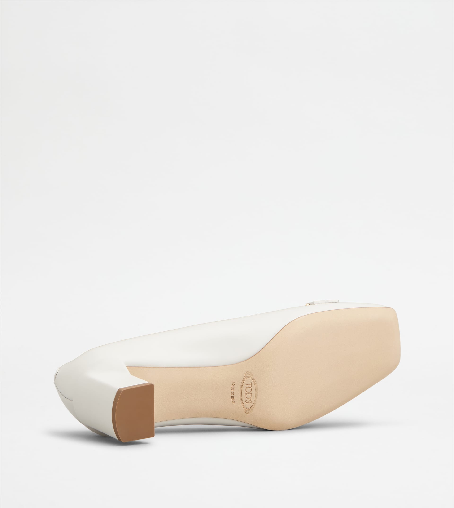 PUMPS IN LEATHER - WHITE - 4