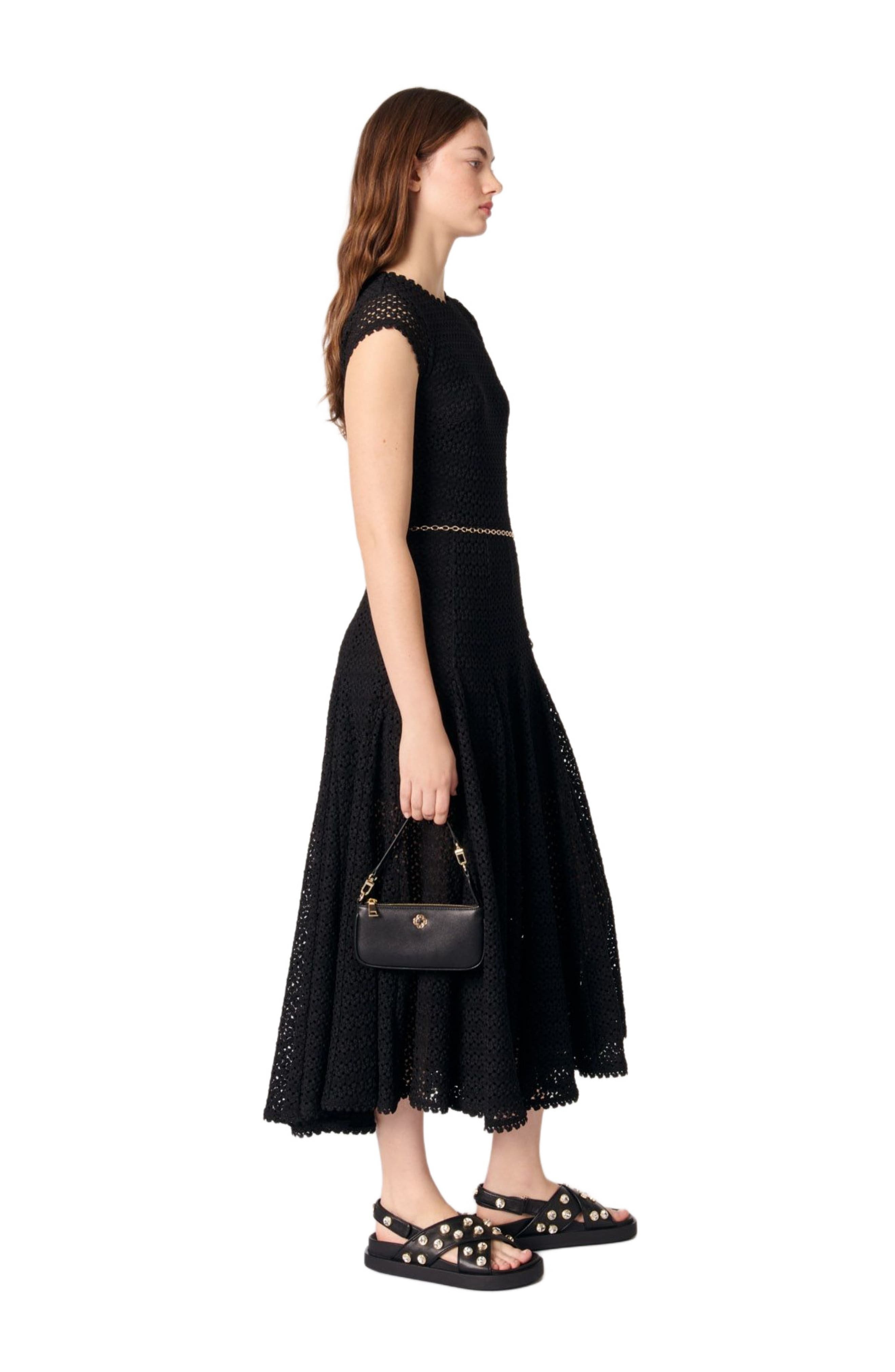 maje Crochet-knit maxi dress in Black at Nordstrom - 2