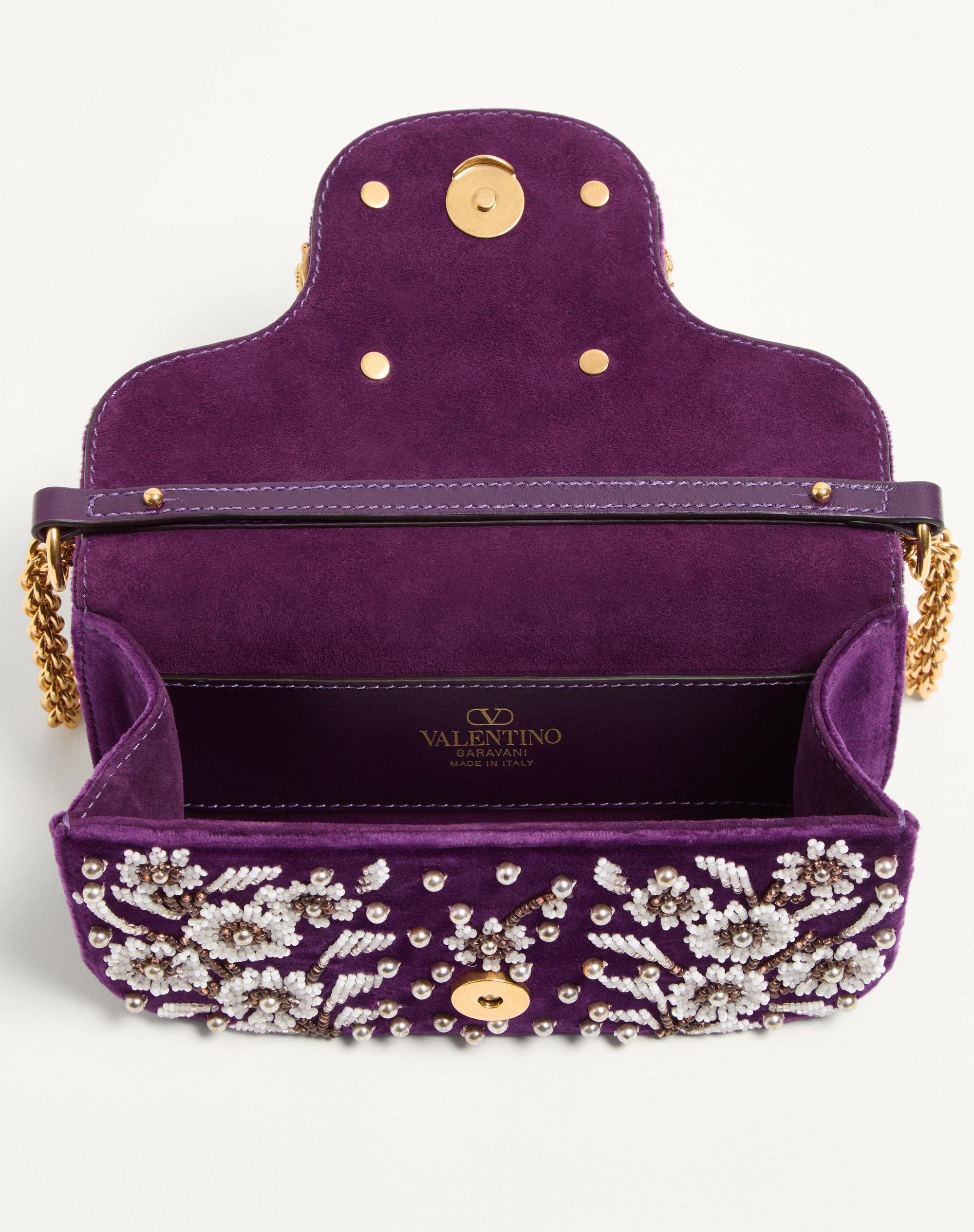 VALENTINO GARAVANI LOCÒ SMALL SHOULDER BAG EMBROIDERED WITH JEWEL LOGO - 6