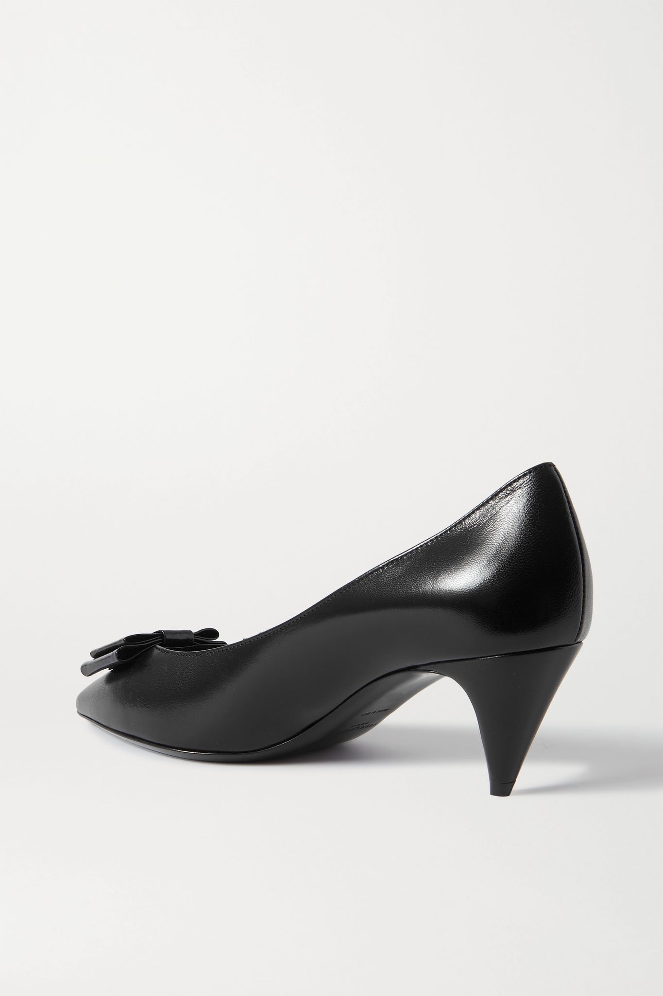 Anais bow-embellished glossed-leather pumps - 3