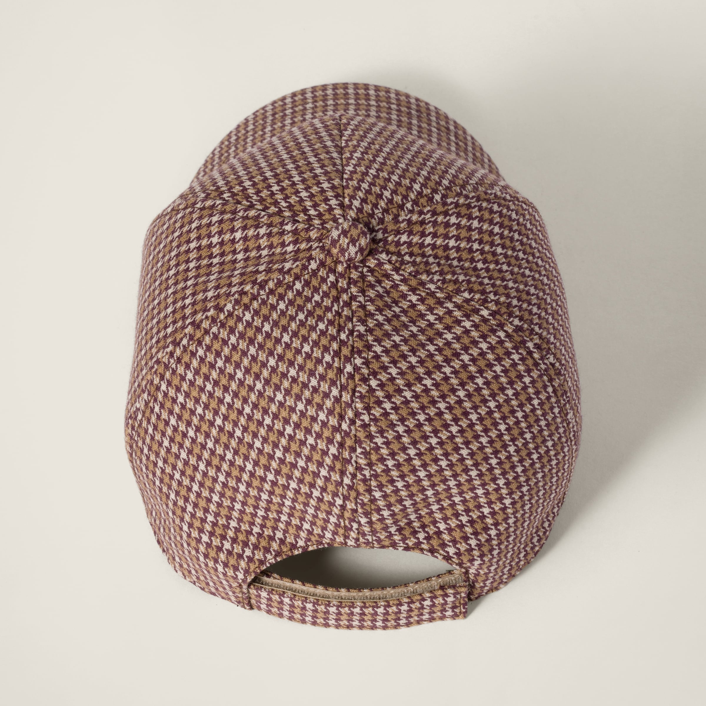 Houndstooth check wool baseball cap - 2