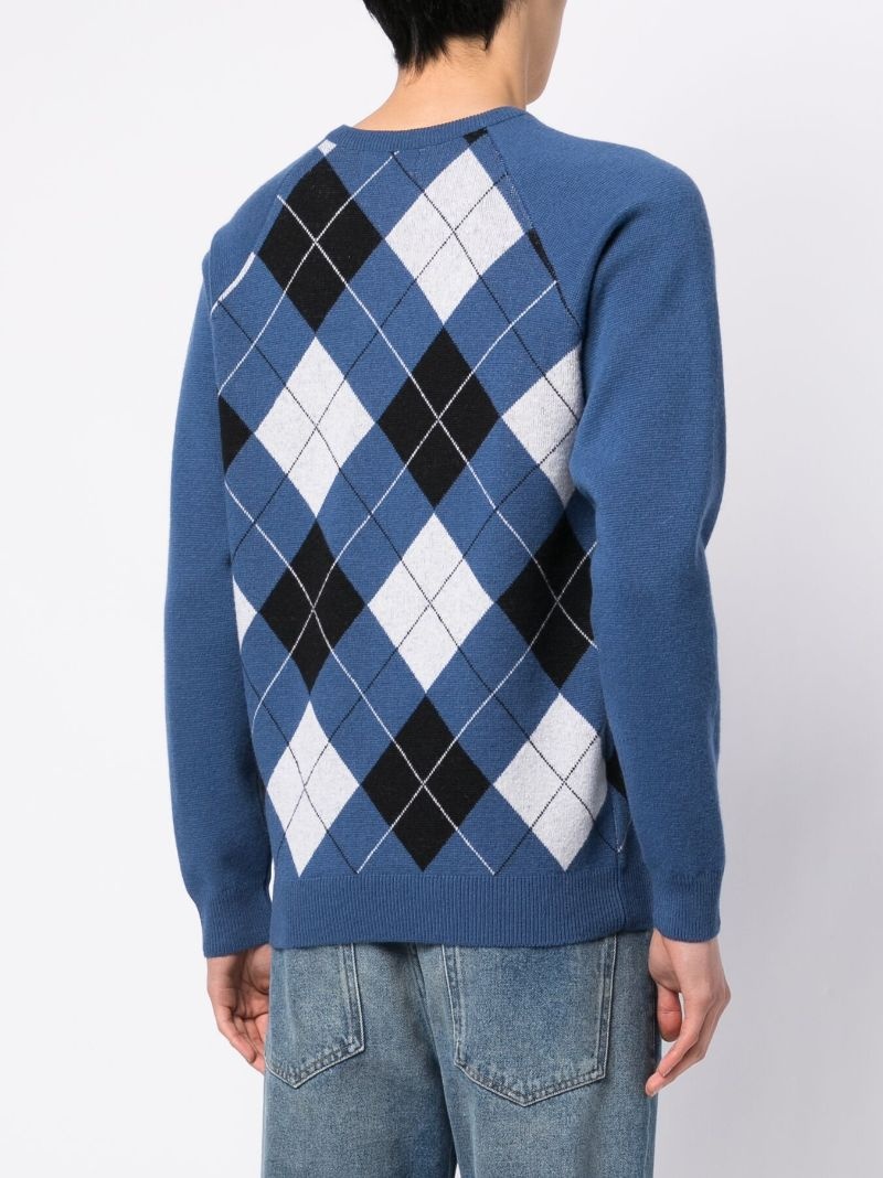 embroidered logo checked jumper - 4