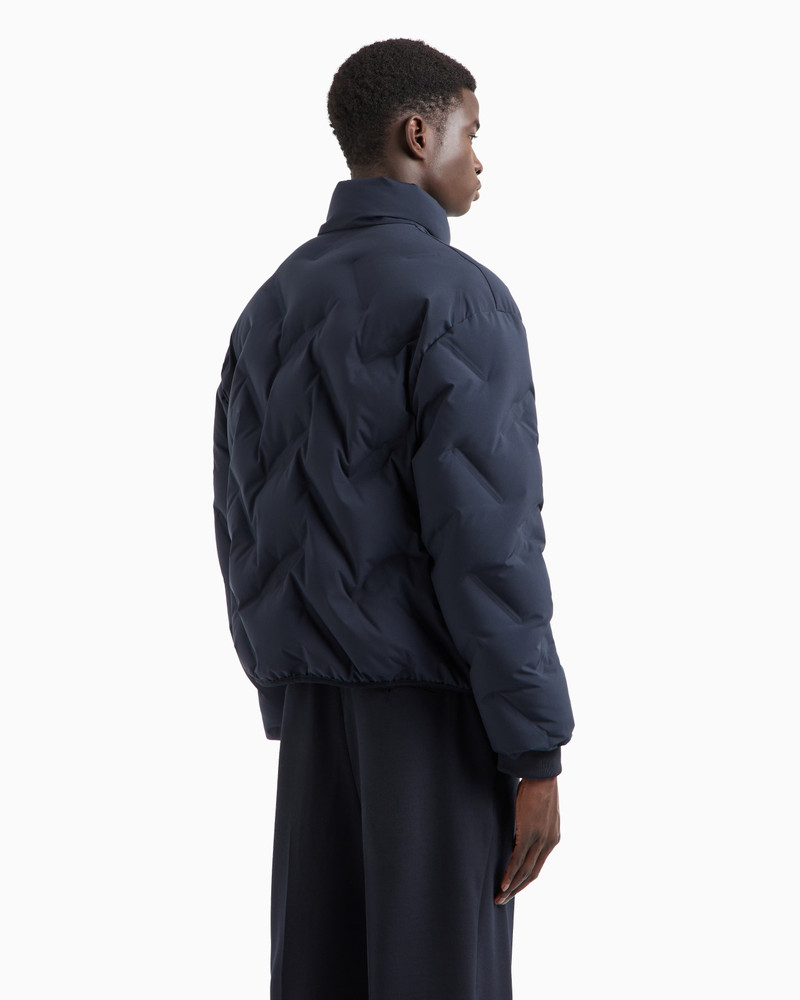 Full-zip nylon down jacket with all-over matelassé-effect micro eagle 3