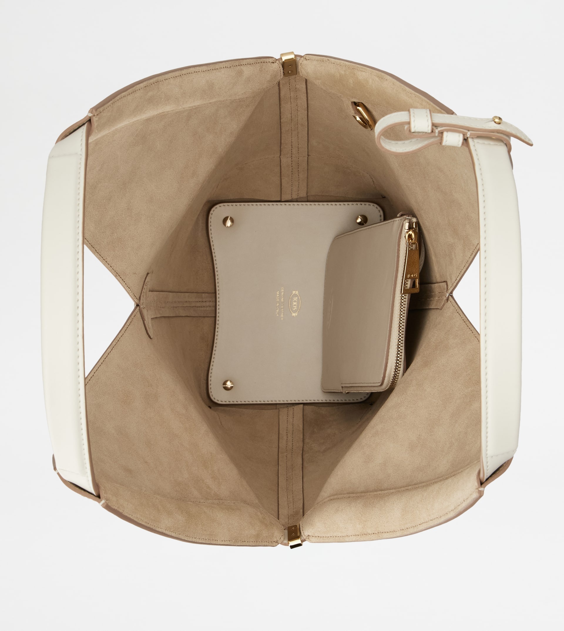 TOD'S DI BAG FOLIO SHOULDER BAG IN LEATHER SMALL - WHITE - 5