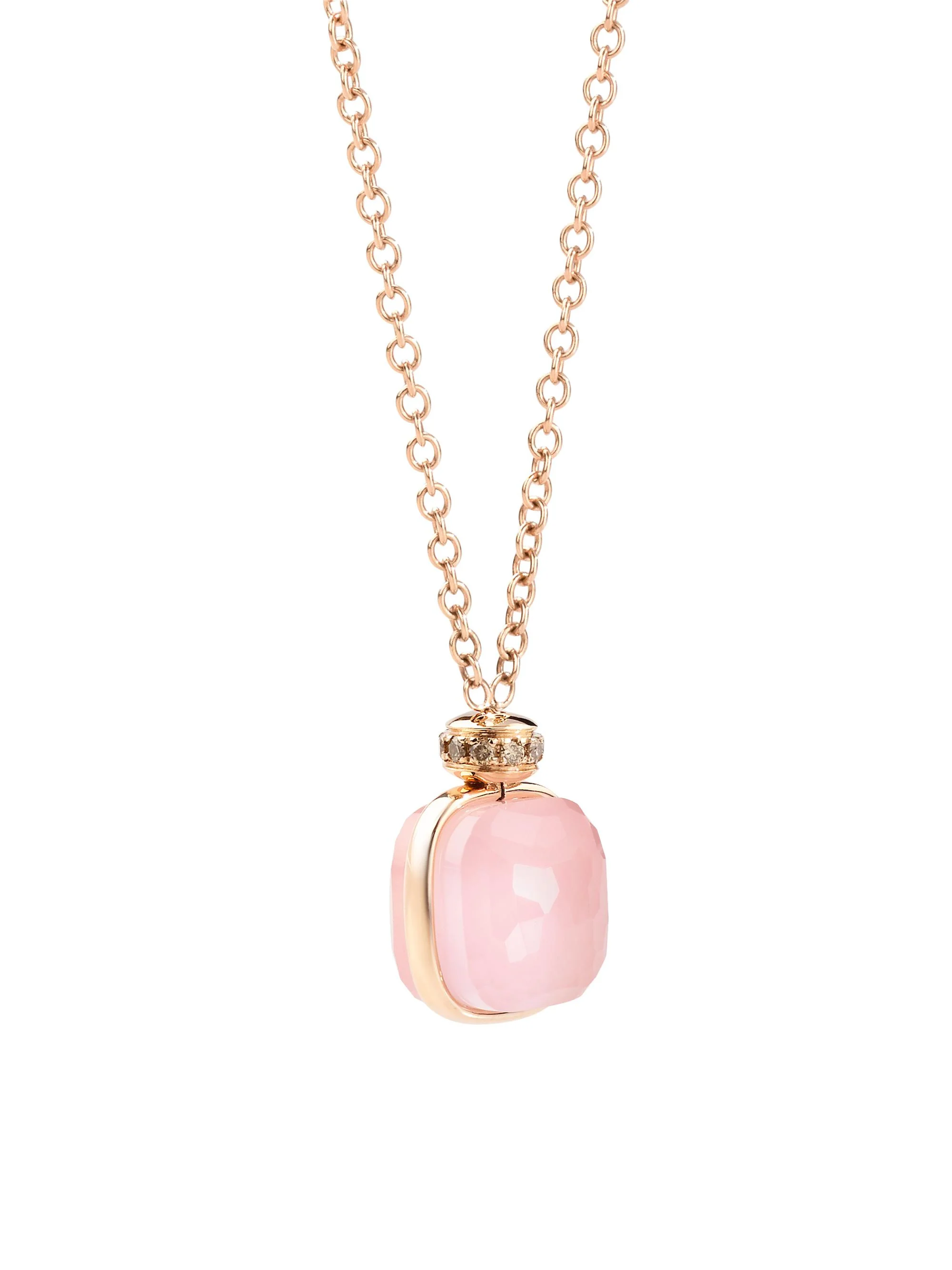 Women's Nudo Classic 18K Rose Gold, Quartz, Chalcedony & Diamond Necklace - 1