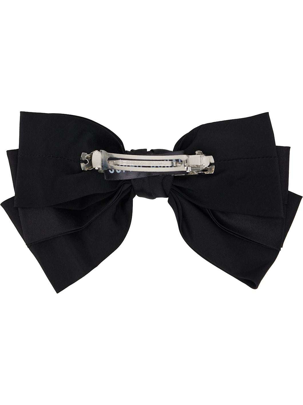 Black Classic Silk Bow Barrette - 2