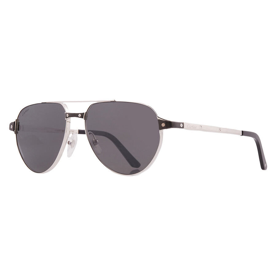 Cartier Santos de Cartier Grey Pilot Men's Sunglasses CT0425S 004 59 - 2