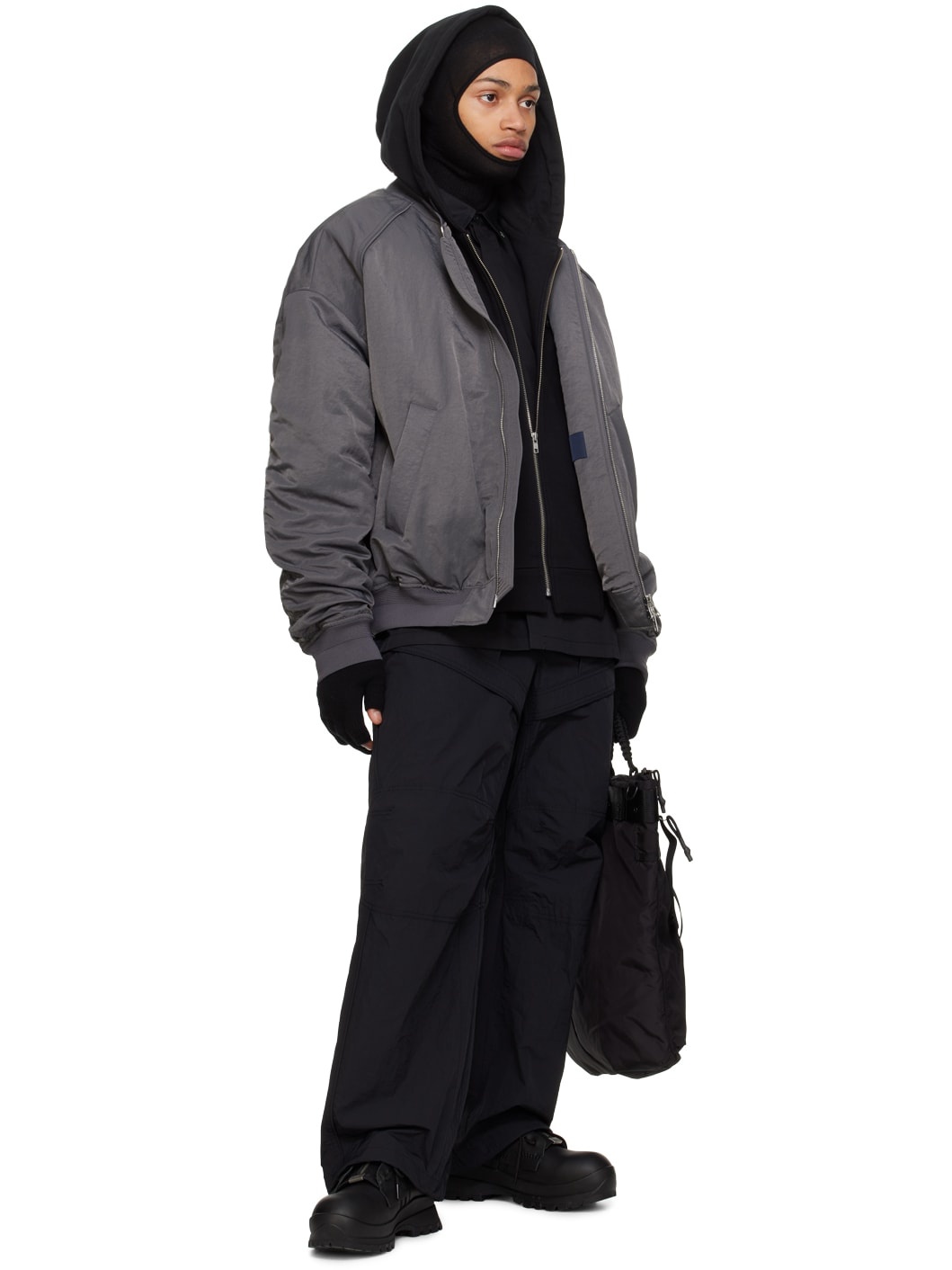 Black Paneled Trousers - 4