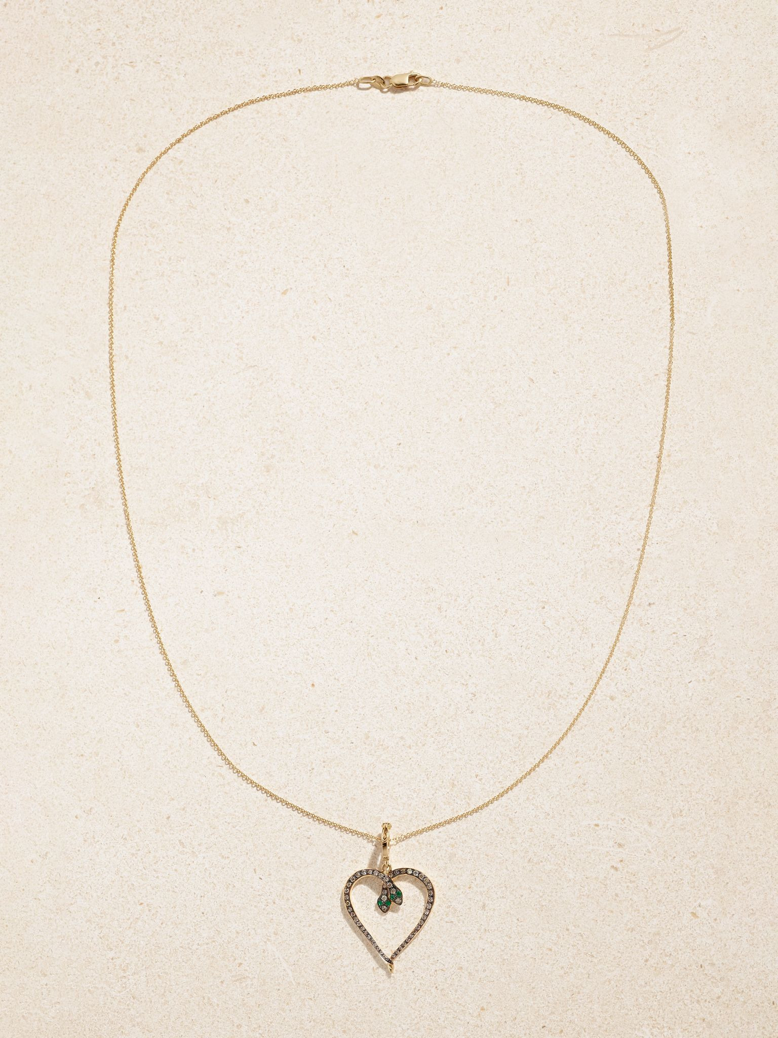 Miracle Love 18-karat gold, diamond and emerald necklace Gold - 4