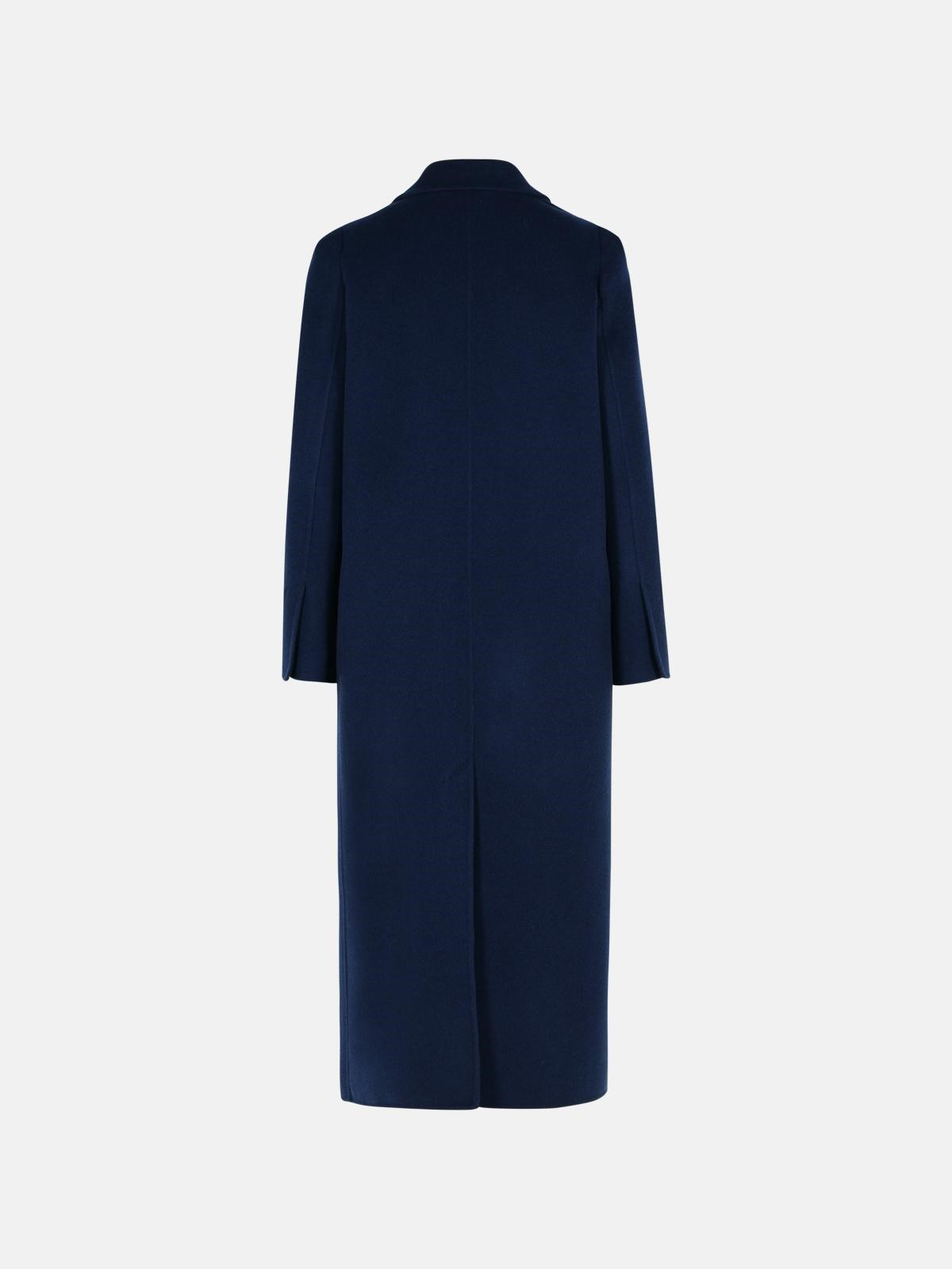'ALBANIA' BLUE VIRGIN WOOL BLEND COAT - 3