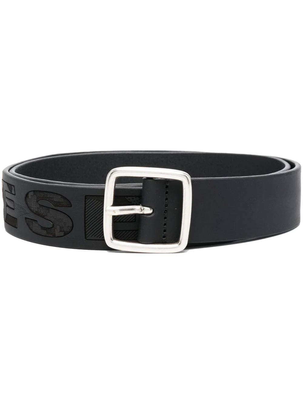 embossed-logo leather belt - 1