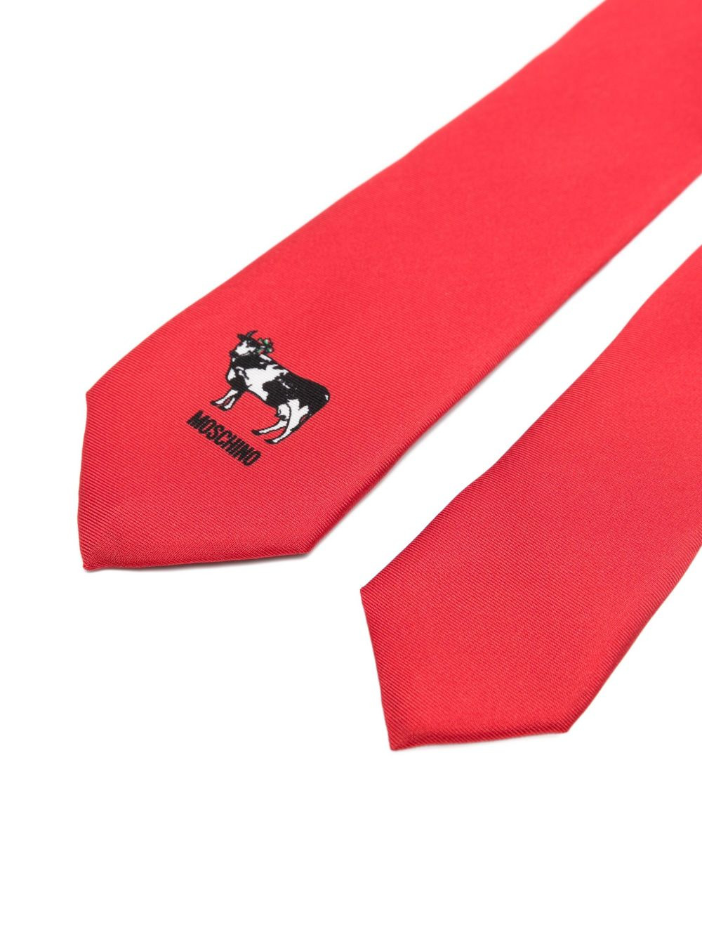 cow-print silk tie - 2