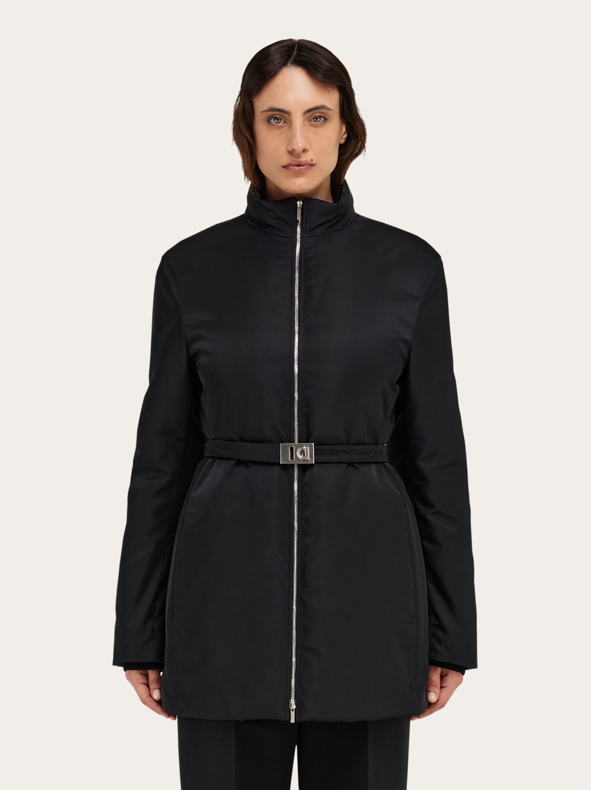 Mid length padded jacket with Hug belt - 2
