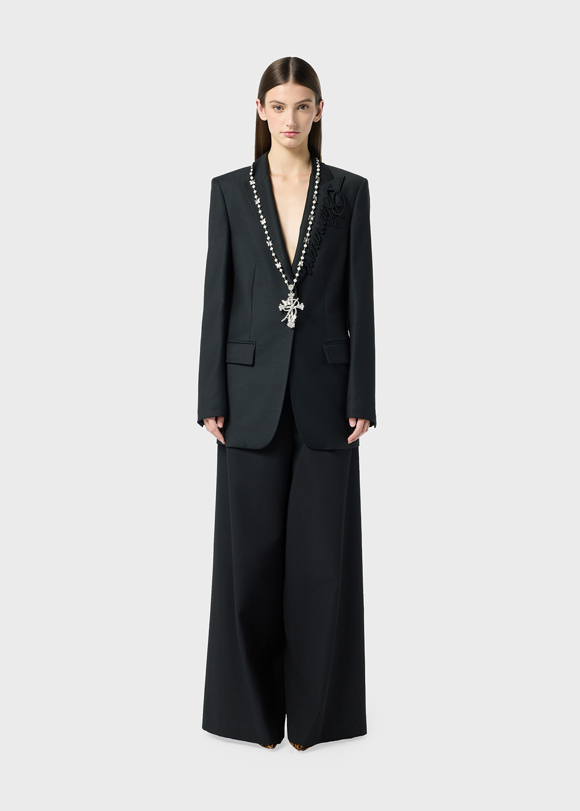 SUPERWIDE-LEG PANTS IN GRAIN DE POUDRE WOOL - 2