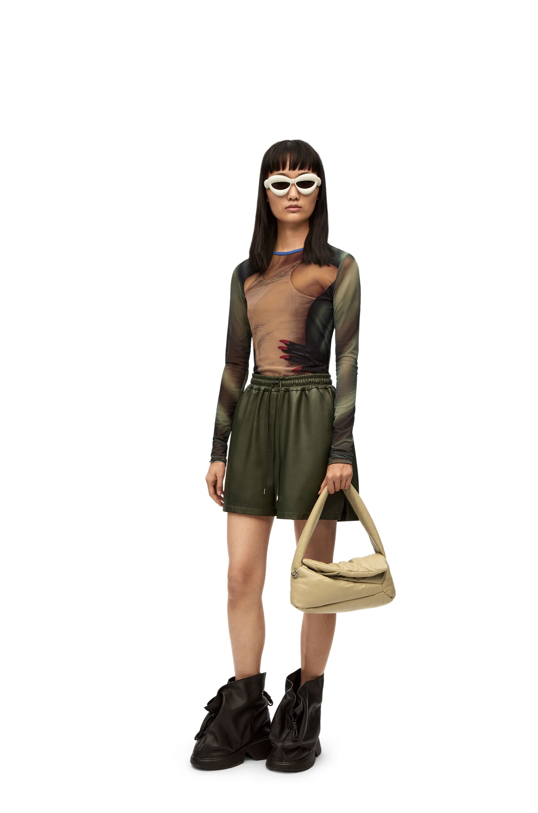 Puffer Puzzle Hobo bag in shiny nappa lambskin 10