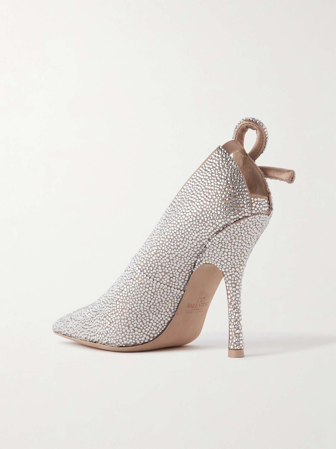 Crystal-embellished satin pumps - 3