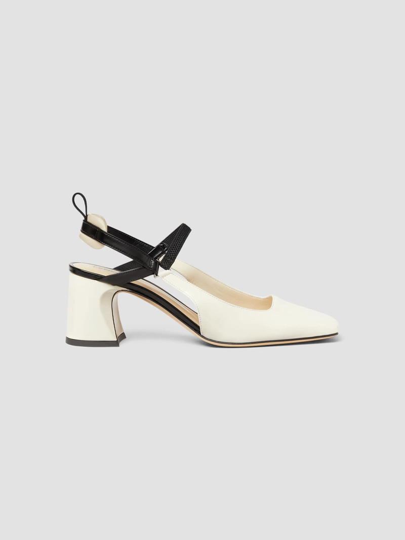 Women's Colibrì Quadra Patent Leather 65MM Slingback Pumps - Off White 1