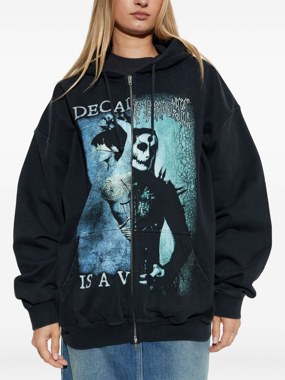 graphic-print zip-up hoodie - 2