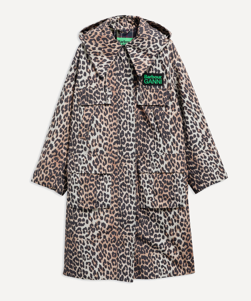 x GANNI Leopard Print Waterproof Parka Jacket 7