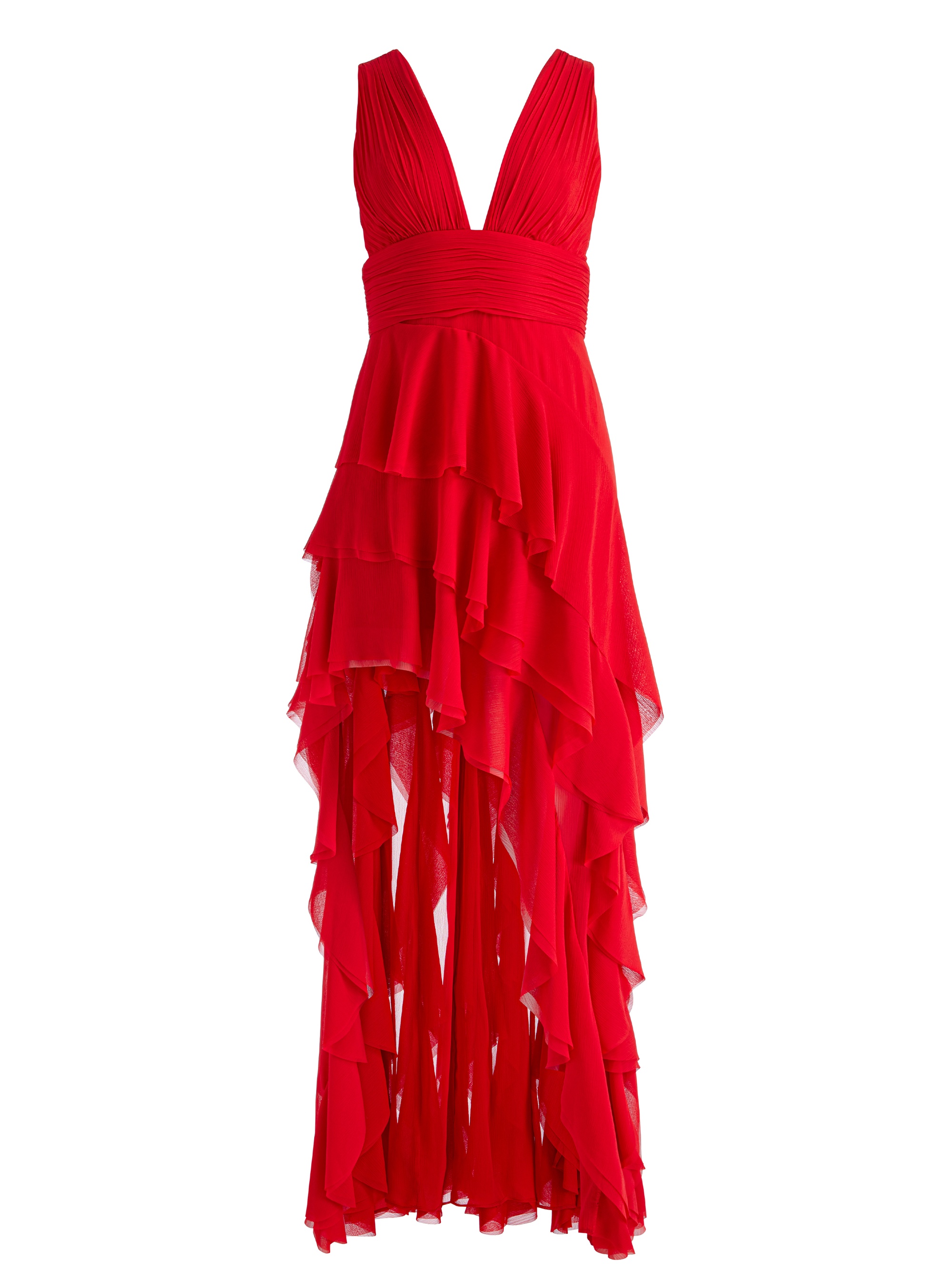 HOLLY ASYMMETRIC RUFFLE MAXI DRESS - 1