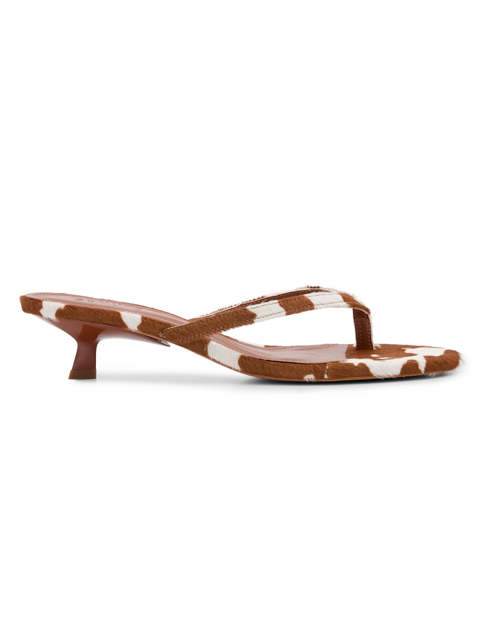 Women's Carolyn 50MM Printed Hair-on-Hide Sandals - Pearl Pony - 1