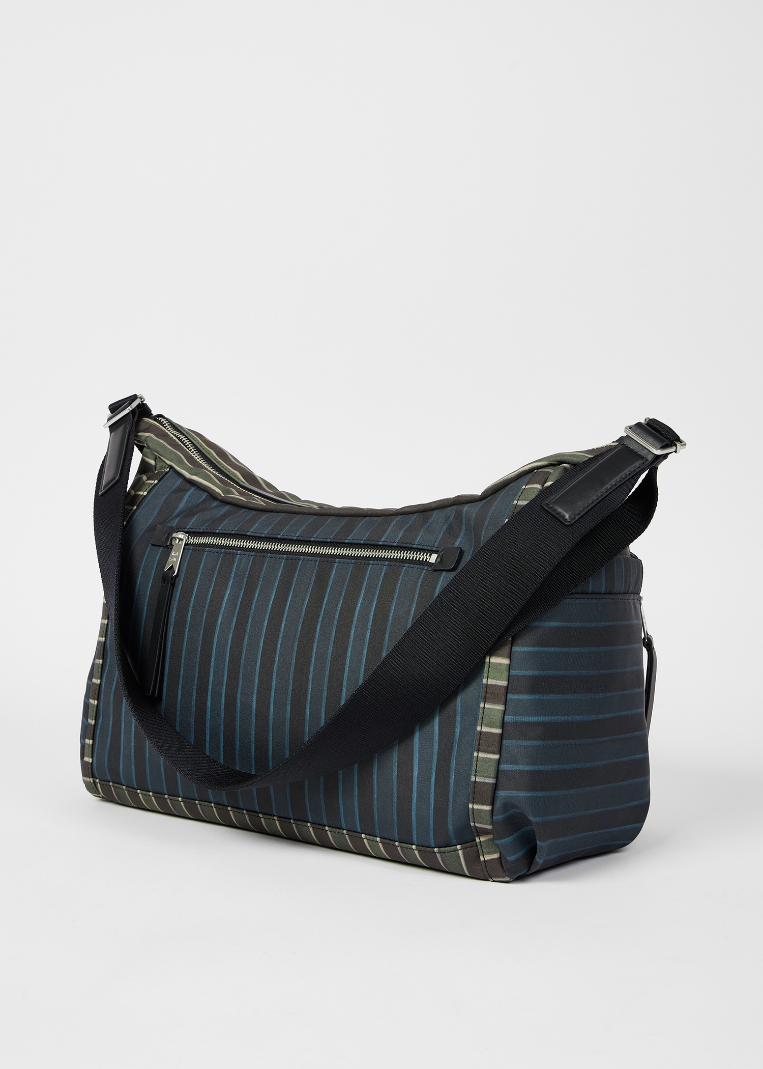 Multicolour Mixed Check and Stripe Cross-Body Bag - 2