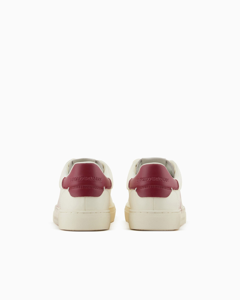 EMPORIO ARMANI Leather sneakers with XOXO logo outlook