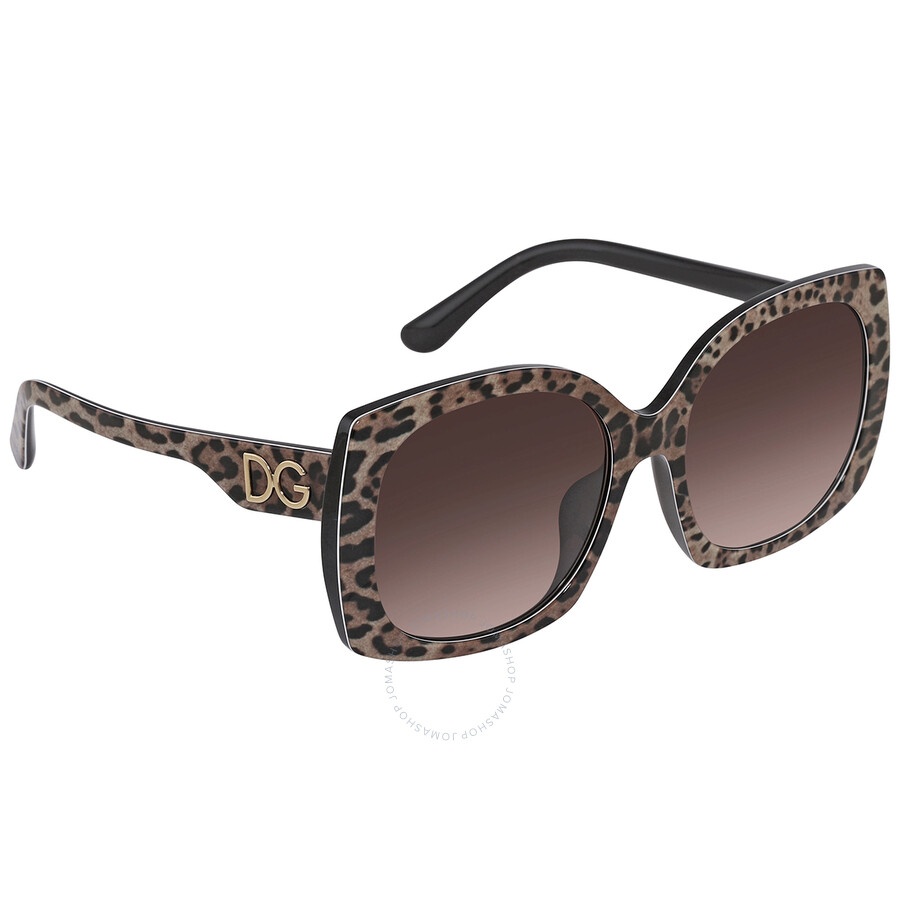 Dolce And Gabbana Brown Gradient Dark Brown Square Ladies Sunglasses DG4385F 316313 58 - 1